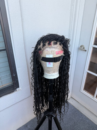 Full lace synthetic handmade  boho locs braid wig