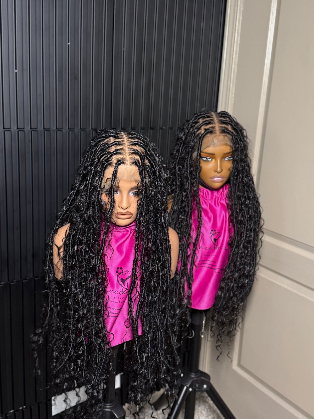 Full lace synthetic handmade  boho locs braid wig