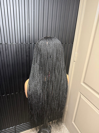 13by4 human hair lace frontal pre-bleached knot. Black  Knotless braids