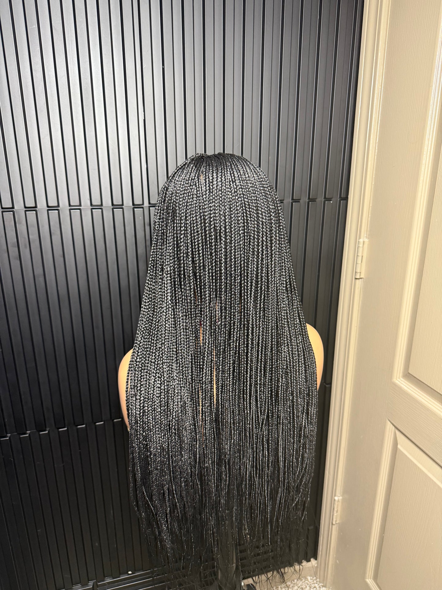 13by4 human hair lace frontal pre-bleached knot. Black  Knotless braids