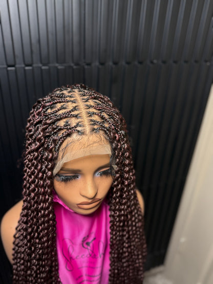 Full lace wig water weave braid wig