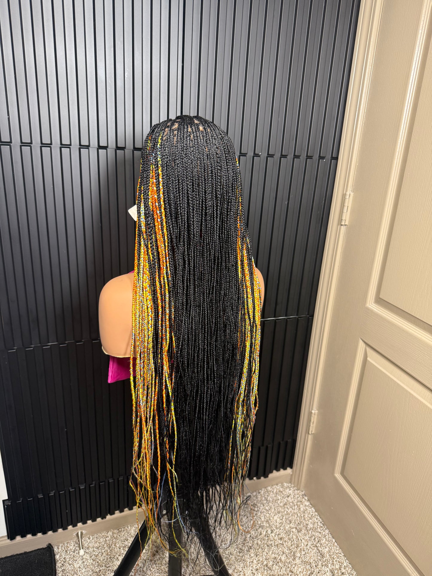 Full lace Yellow  Mix Side Highlight knotless Braidwig
