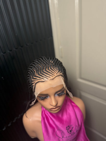 13by4 Full lace Cornrow Mix Blonde Human Hair Lace  Frontal