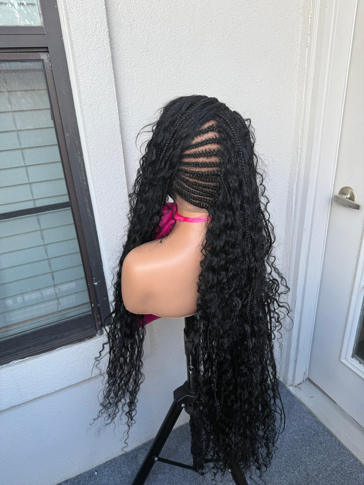 Black Full lace Mohawk braided wig