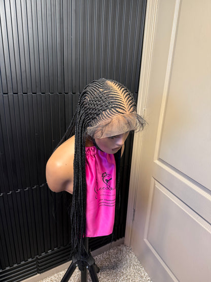 Full lace 3d Matte cornrow braided wig