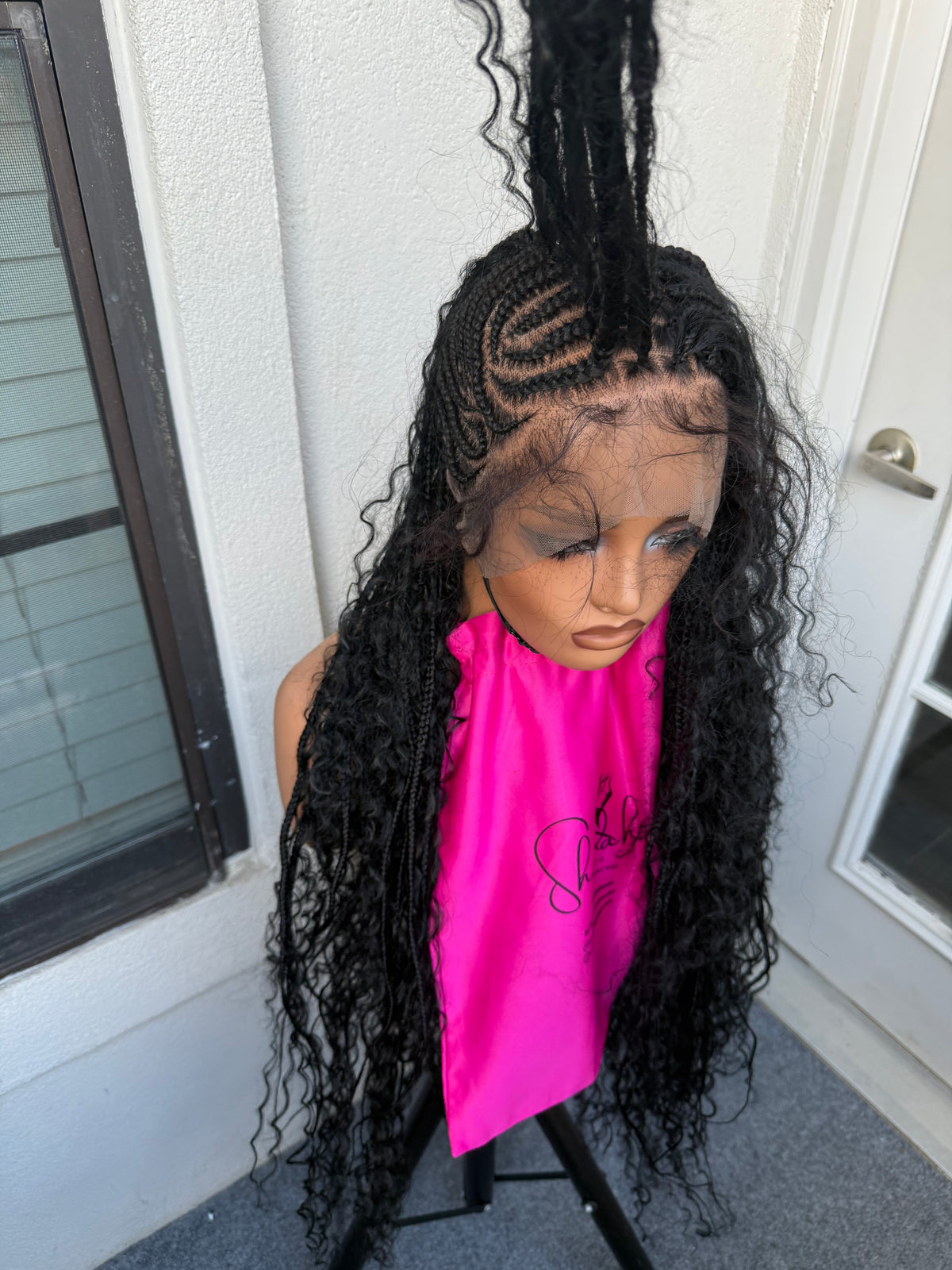 Black Full lace Mohawk braided wig