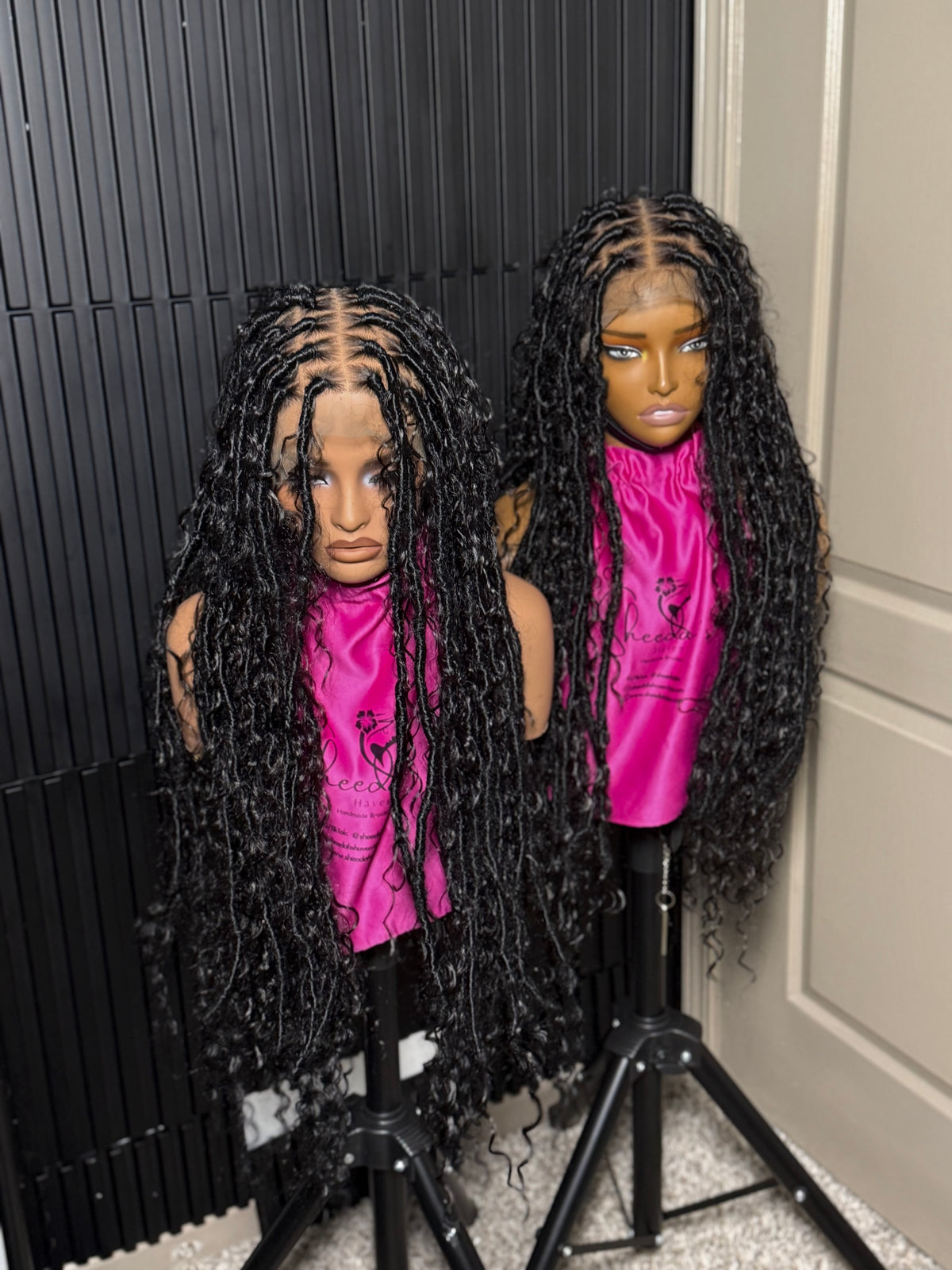 Full lace synthetic handmade  boho locs braid wig