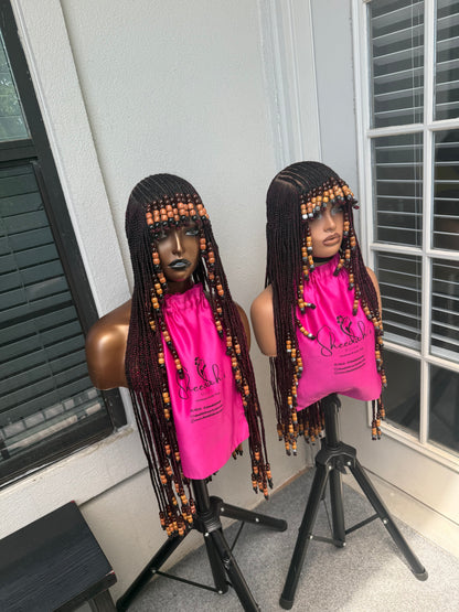 Full lace Koroba beaded cornrow wig