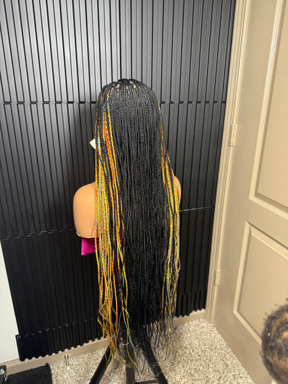 Full lace Yellow  Mix Side Highlight knotless Braidwig