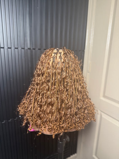 Short boho knotless braids