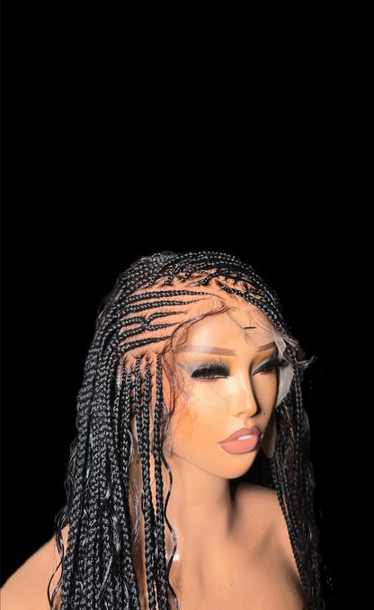 Flip Over Cornrow (Human Hair Swiss Full Lace Wig Brazilian Human Hair Curls