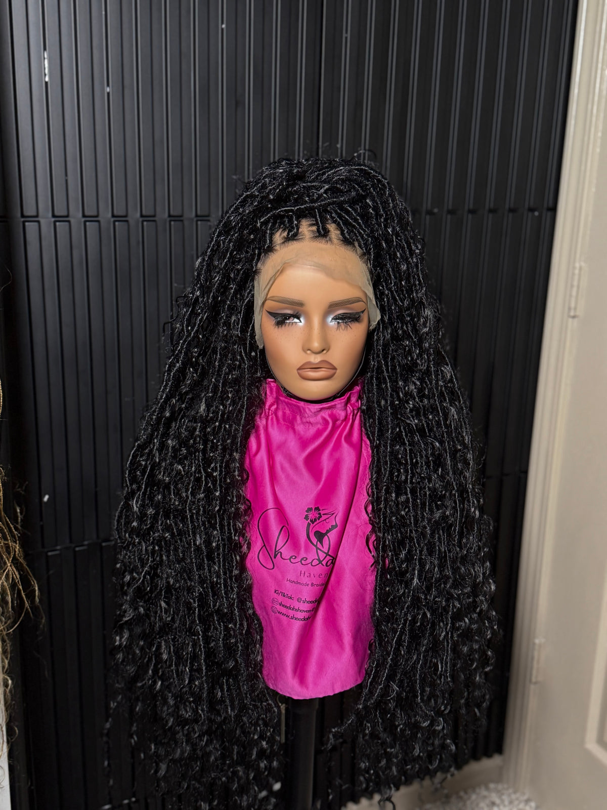 Full lace synthetic handmade  boho locs braid wig