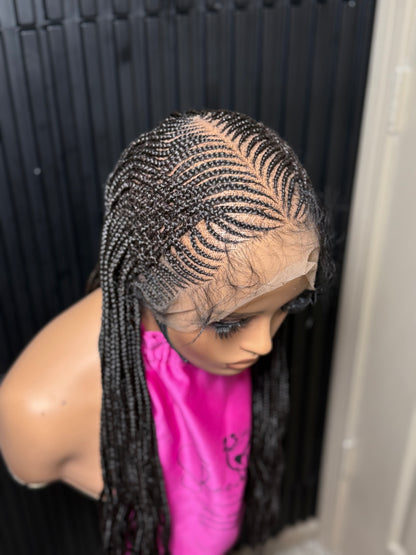 Full lace 3d Matte cornrow braided wig