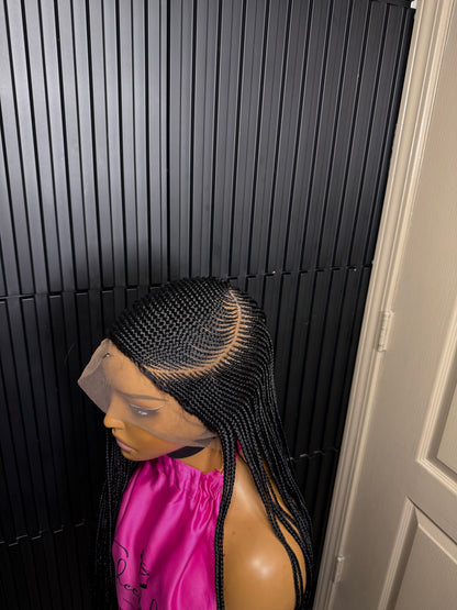 Full lace C curve braided wig. Braided wig for black women
