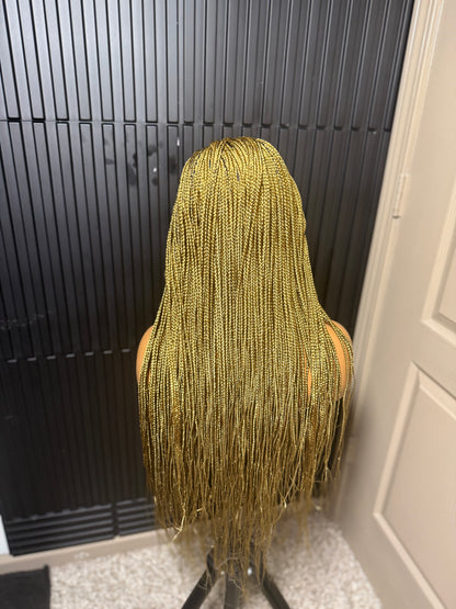 13by4 human hair lace frontal pre-bleached knot. Honey blonde(27) Knotless braids