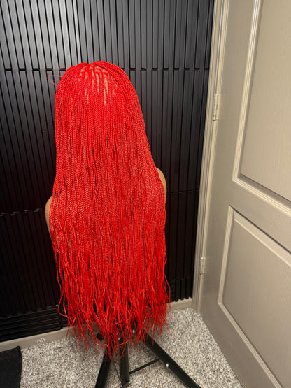 40inches small  knotless braids. Full lace braided wig