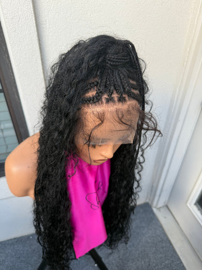 Black Full lace Mohawk braided wig