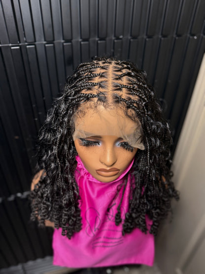 Short boho knotless braids