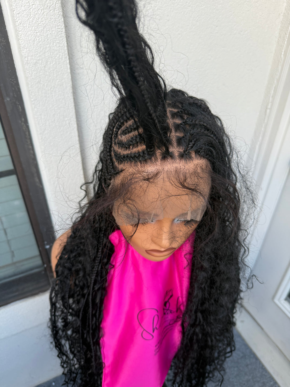 Black Full lace Mohawk braided wig