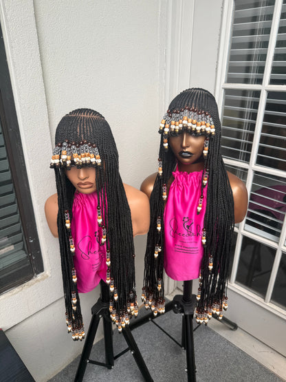 Full lace Koroba beaded cornrow wig