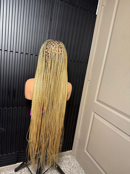 40 inch pre-bleached human hair knotless mix blonde