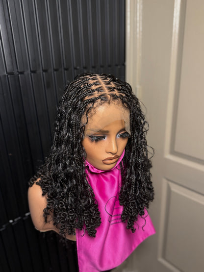 Short boho knotless braids