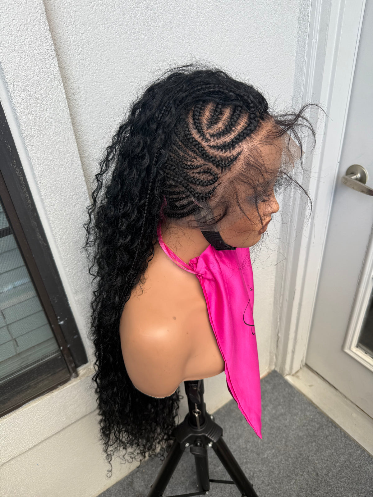Black Full lace Mohawk braided wig