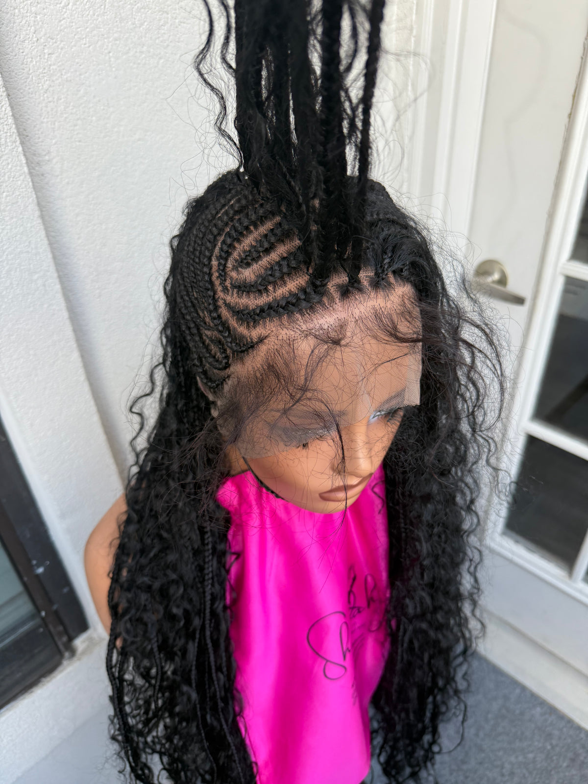 Black Full lace Mohawk braided wig