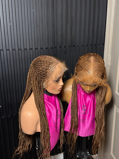 Full lace 3d Matte cornrow braided wig