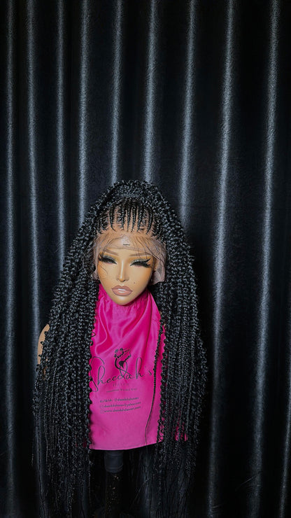 Distress cornrow (pre-bleached 360 human hair full scalp