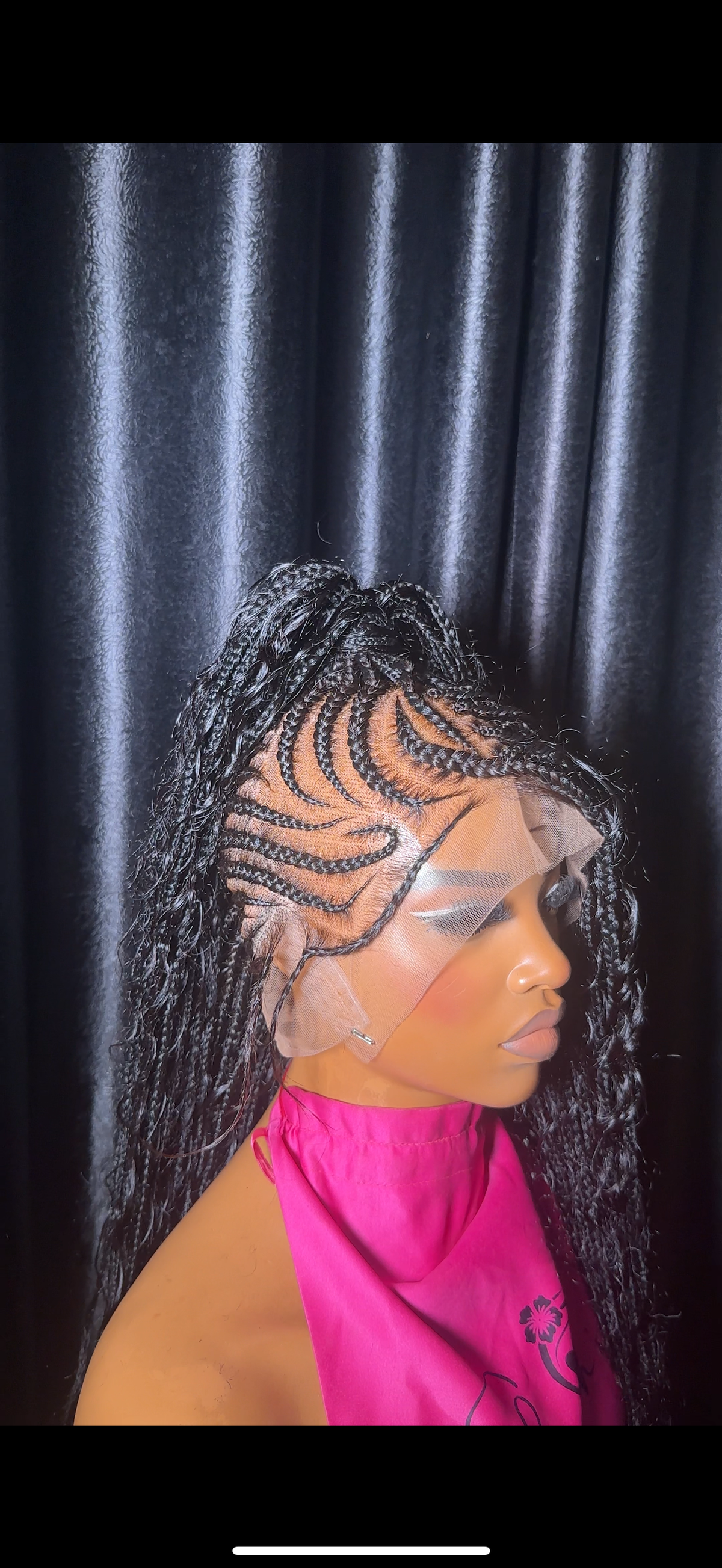 Braided Mohawk boho Full human Lace cap  hair boho braids