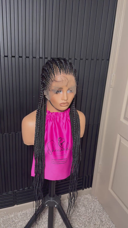 Full lace cornrow braided wig