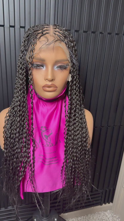 Full lace wig water weave braid wig