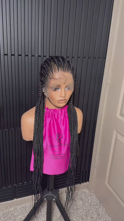Full lace cornrow braided wig
