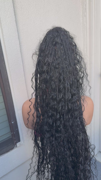 Black Full lace Mohawk braided wig