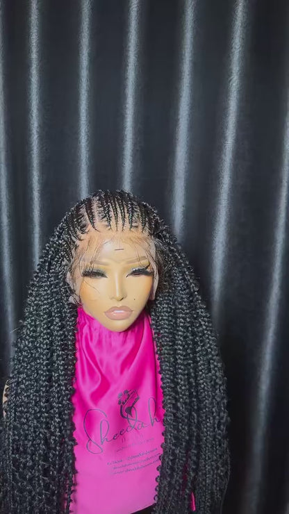 Distress cornrow (pre-bleached 360 human hair full scalp